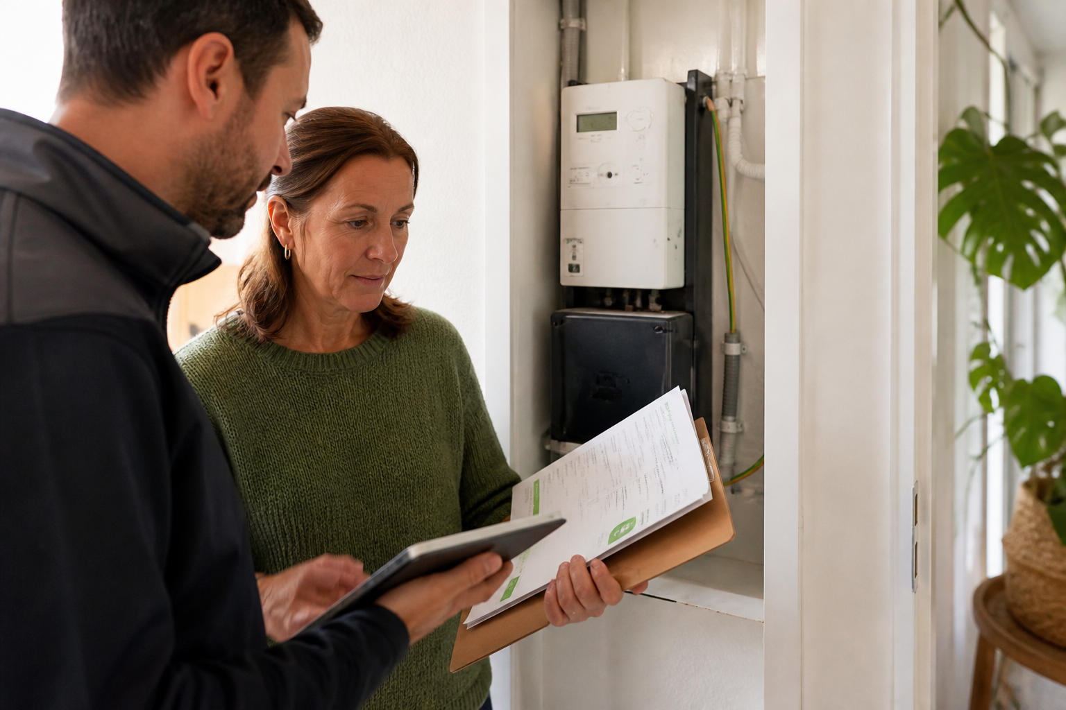 Digitale meter wordt bekeken bij thuisbatterijadvies